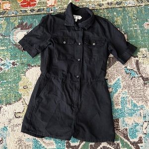 FRAME black romper jumpsuit (denim/cargo)